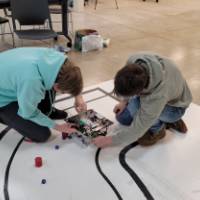 people testing a senior project